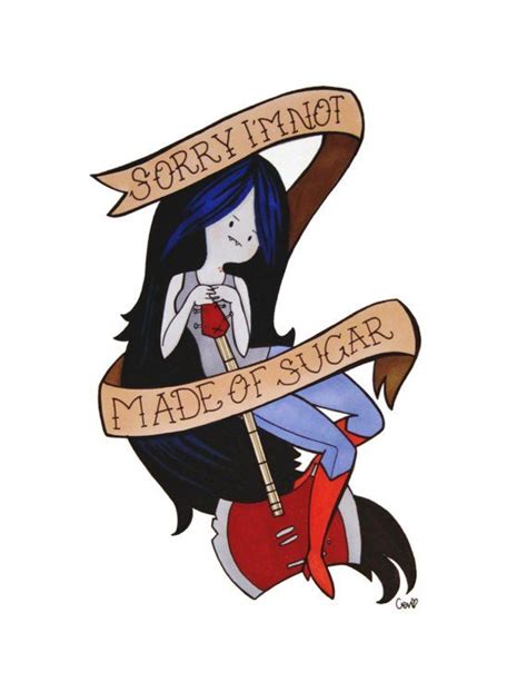 marceline the vampire queen tattoo style print etsy in 2021 adventure time tattoo adventure