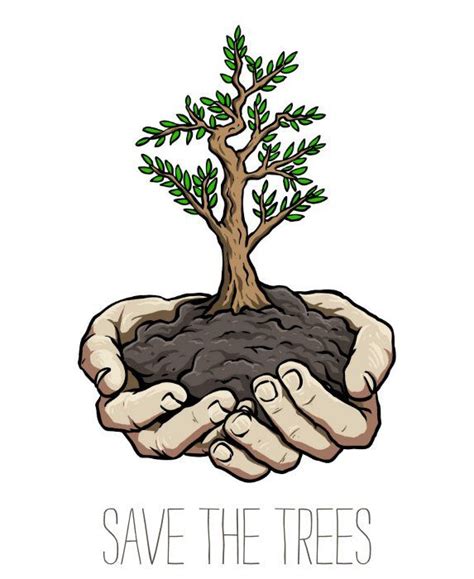 Save The Trees Hands Sapling Environmental Poster Zazzle