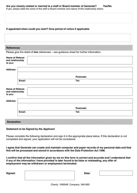 job application form template  word   formats page