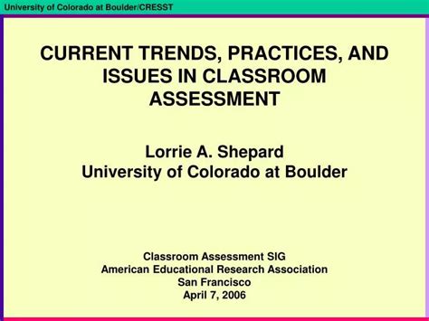 Ppt Current Trends Practices And Issues In Classroom Assessment