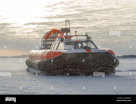 Tiger 12 Hovercraft Demonstrating Its Mobilty On Ice And Snow Off