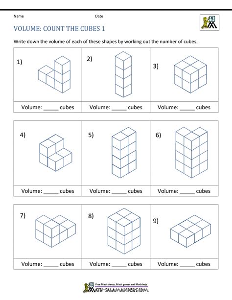 Volume Worksheets For 5th Graders