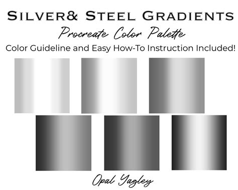 Metallic Color Palettes Bundle 120 Metal Gradient Procreate Color