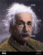 Albert Einstein (1879-1955) portrait taken at Princeton University in ...