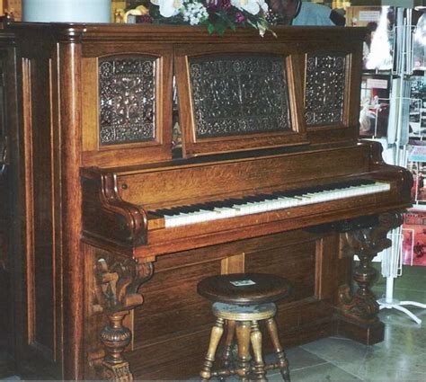 Emerson Victorian Oak Upright Player Piano Antique Piano Shop