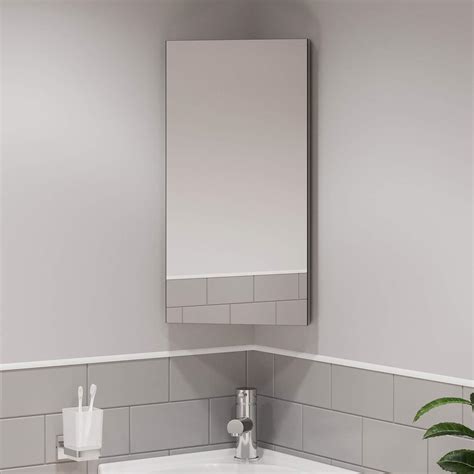Artis Wall Mounted Single Mirror Door Corner Bathroom Cabinet Cupboard