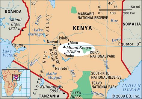 Mount Kenya Map Students Britannica Kids Homework Help