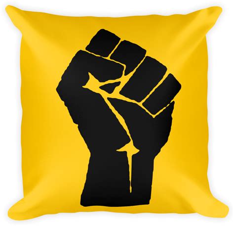 Yellow Black Power Fist Square Pillow Civil Rights Movement Clipart