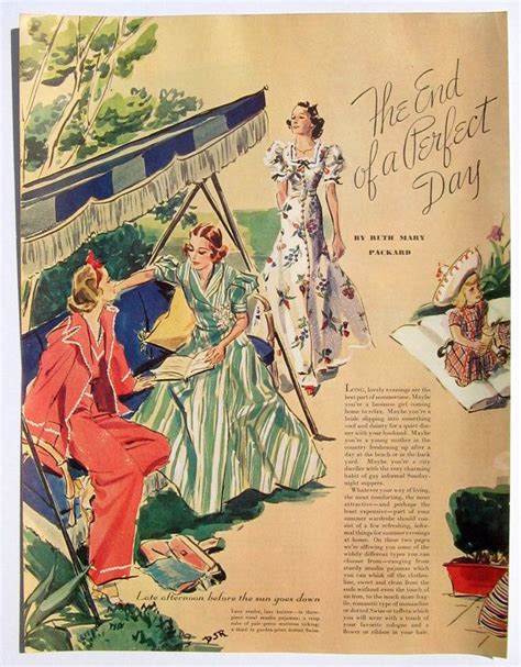 Vintage Fashion Illustration Ladies Summer By Mypaperedpast Fashion