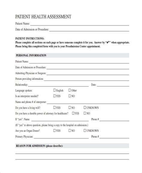 Printable Patient Skin Assessment Forms