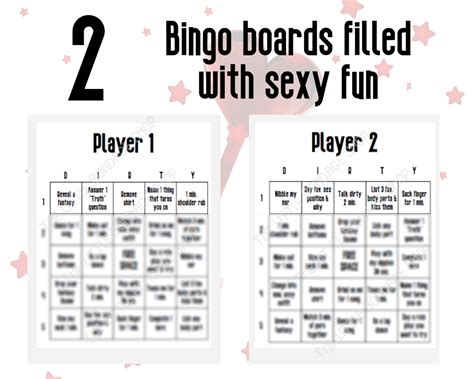 Sexy Bingo Foreplay Game For Couples Dirty Valentines T For