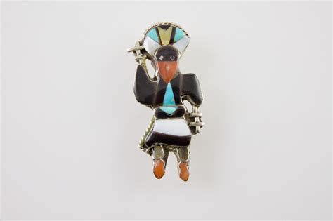 Native American Zuni Rainbow Man Kachina Dancer Neckl Gem