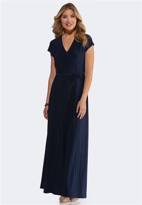 Navy Tie Waist Maxi Dress Junior Misses Cato Fashions Fashion