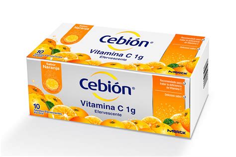 Cebión Vitamina C X 1g Efervescente Sabor Naranja X 10 Tabletas