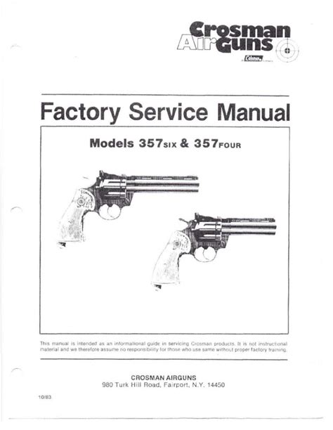 Pdf Crosman 357 Factory Service Manual Dokumentips