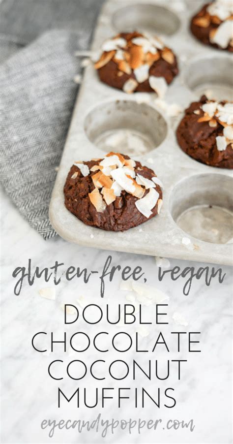 Double Chocolate Coconut Muffins Gluten Free Vegan Refined Sugar Free