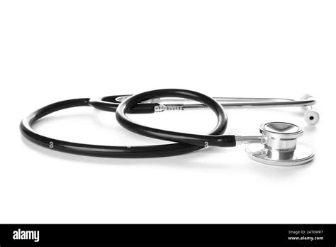 Modern Stethoscope On White Background Stock Photo Alamy