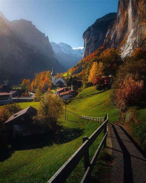 Autumn In The Lauterbrunnen Valley Interlaken Oberhasli Canton Of