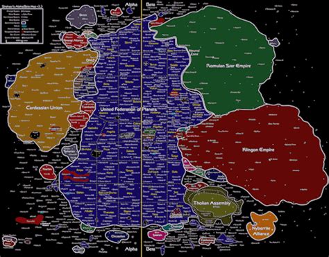 Map Of The Alpha And Beta Quadrants From Star Trek Star Trek Funny