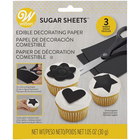 Wilton Sugar Sheets Edible Decorating Paper Black 105oz Walmart