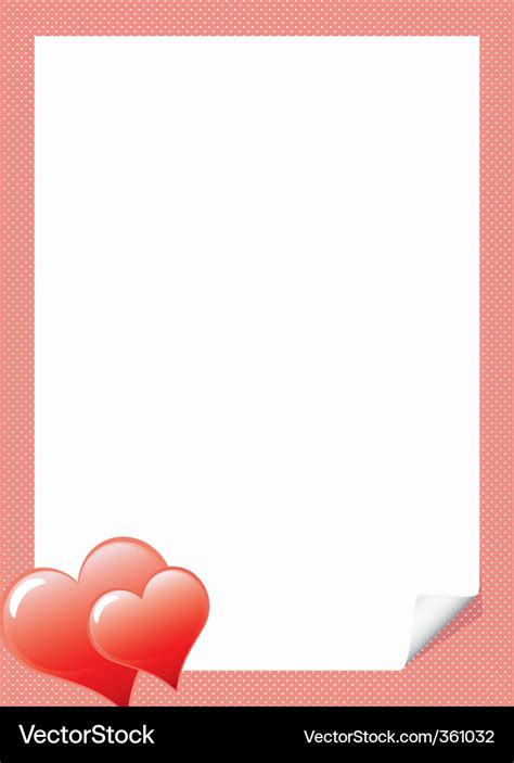Love Letter Template With Hear Royalty Free Vector Image