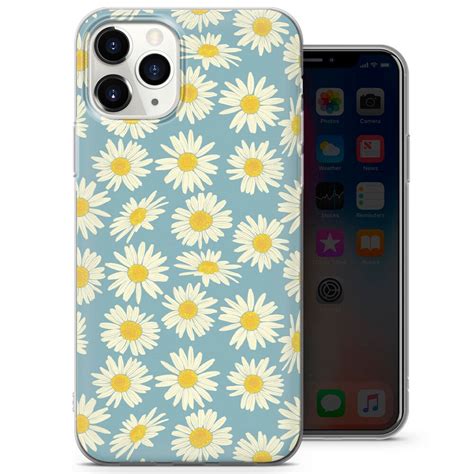 daisy phone case floral dasies cover for iphone 14 pro 13 etsy uk