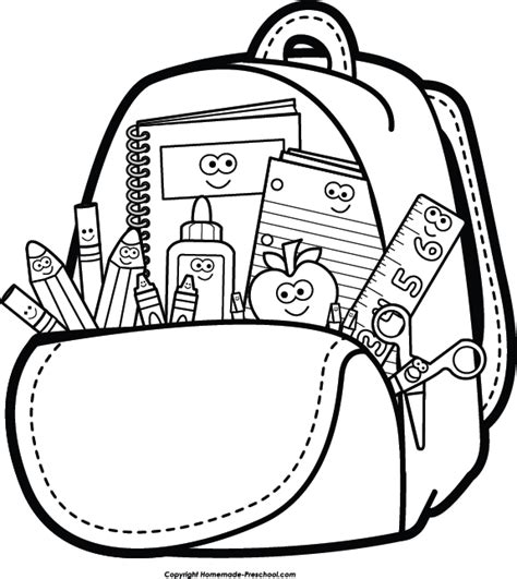 Backpack And Supplies Clipart Back To School Worksheets Back To School