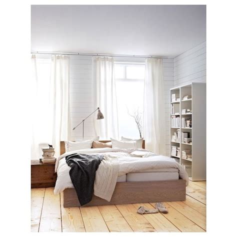 Malm Bed Frame High White Stained Oak Veneer Luröy Full Łóżka