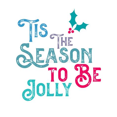 Christmas Typographic Design Tis The Season To Be Jolly Message