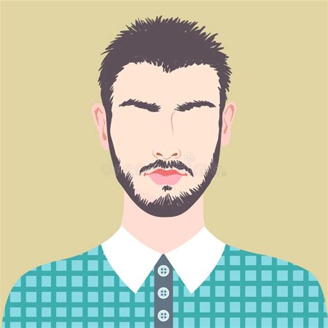 Young Beautiful Man With Beard Vector Illustration Stock Vector