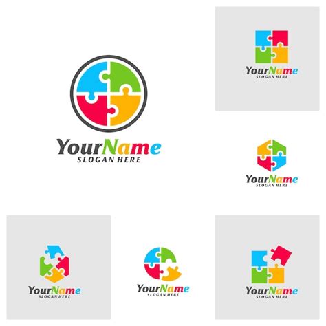 Premium Vector Set Of Colorful Puzzle Logo Design Template Puzzle