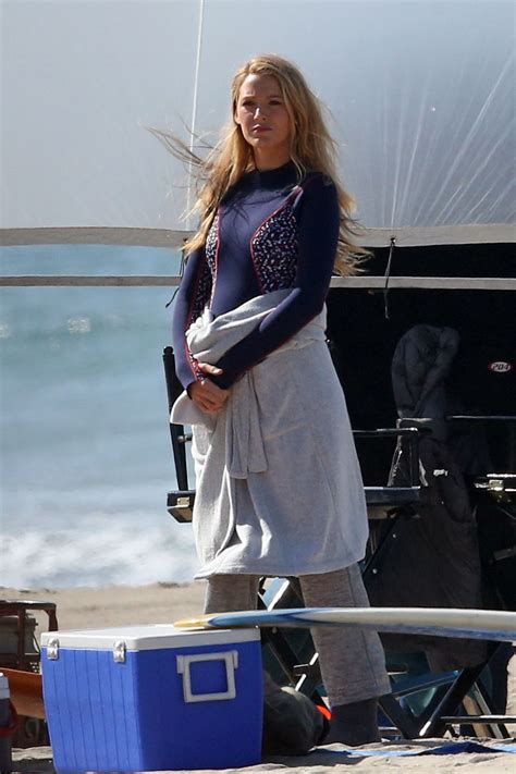 Blake Lively On The Set Of The Shallows On The Beach In Malibu