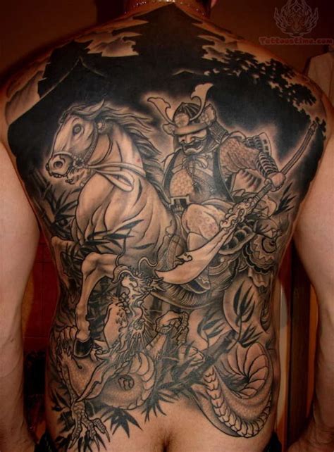 Samurai Back Body Tattoo