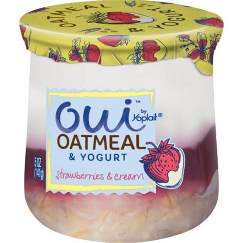 Oui By Yoplait Layered Oatmeal Strawberries And Cream Whole Milk Yogurt Jar 5 Oz Kroger