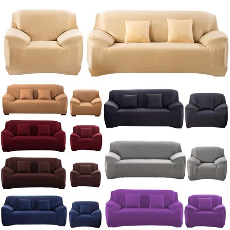 Fashion Sofa Cover Slipcover Stretchable Pure Color Polyester Fiber Sofa Cushion Washable Home