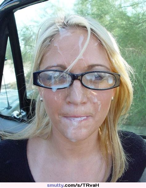 Outdoor Cumonglasses Covered Cumonface Sperm Messy Facial Cum Blonde Smutty Com