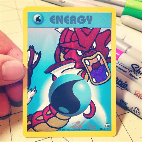 Gyarados Pokemon Energy Card Drawing Card Drawing Pokemon Cards