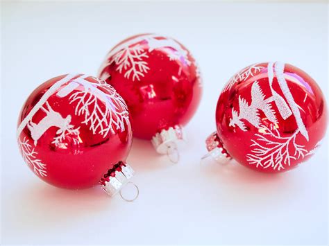 무료 이미지 크리스마스 장식 빨간 Holiday Ornament 공 크리스마스 트리 인테리어 디자인