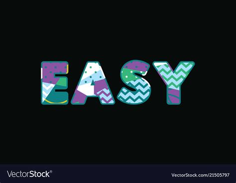Easy Concept Word Art Royalty Free Vector Image