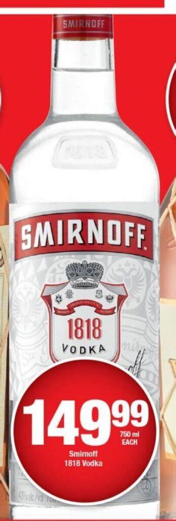 Smirnoff 1818 Vodka 750ml Offer At Ok Liquor