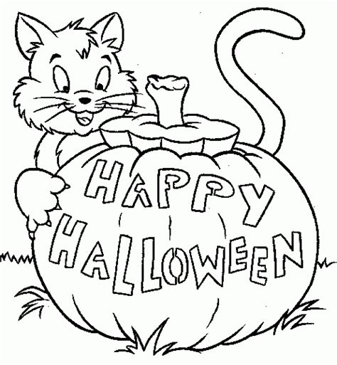 Witch hat cat on pumpkin. Coloring Pages: Halloween Free Printable Coloring Pages Free and Printable