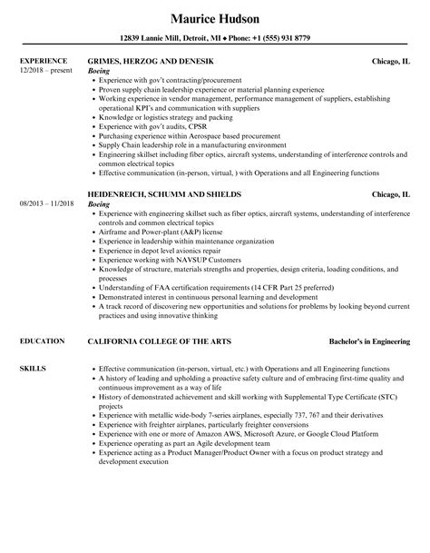 Boeing Resume Samples | Velvet Jobs