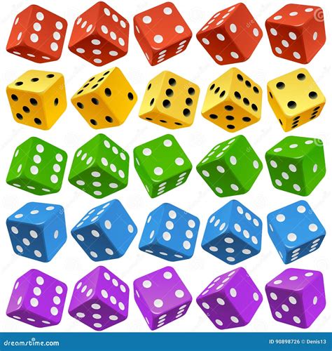 Vector Multicolor Dice Set Stock Vector Illustration Of Cubes 90898726