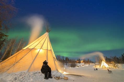Camping Under The Northern Lights In Yellowknife Canada Photograph By