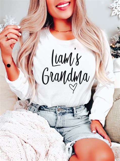 Custom Grandma Long Sleeve Shirt Cute Grandma Shirt Personalized