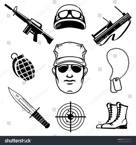 Military And Special Forces Icon Set Isolated On White Background Ad