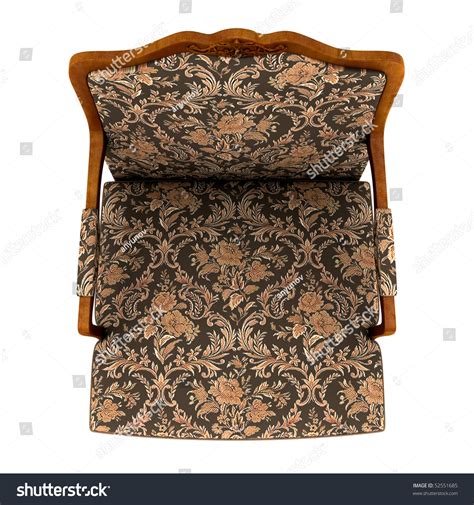 Classic Armchair Isolated On The White Background Top View Stock Photo