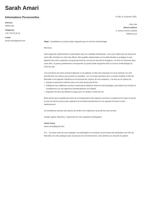 Exemple Lettre De Motivation Aide Soignante Ehpad Hôpital