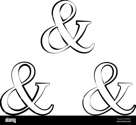 Ampersand Icon Calligraphic Alphabet Ampersand Symbol Vector Art