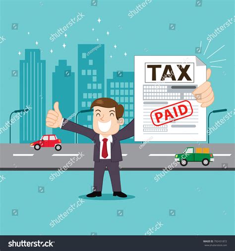 Businessman Paid Tax Illustration Vector Cartoon Stock Vector Royalty